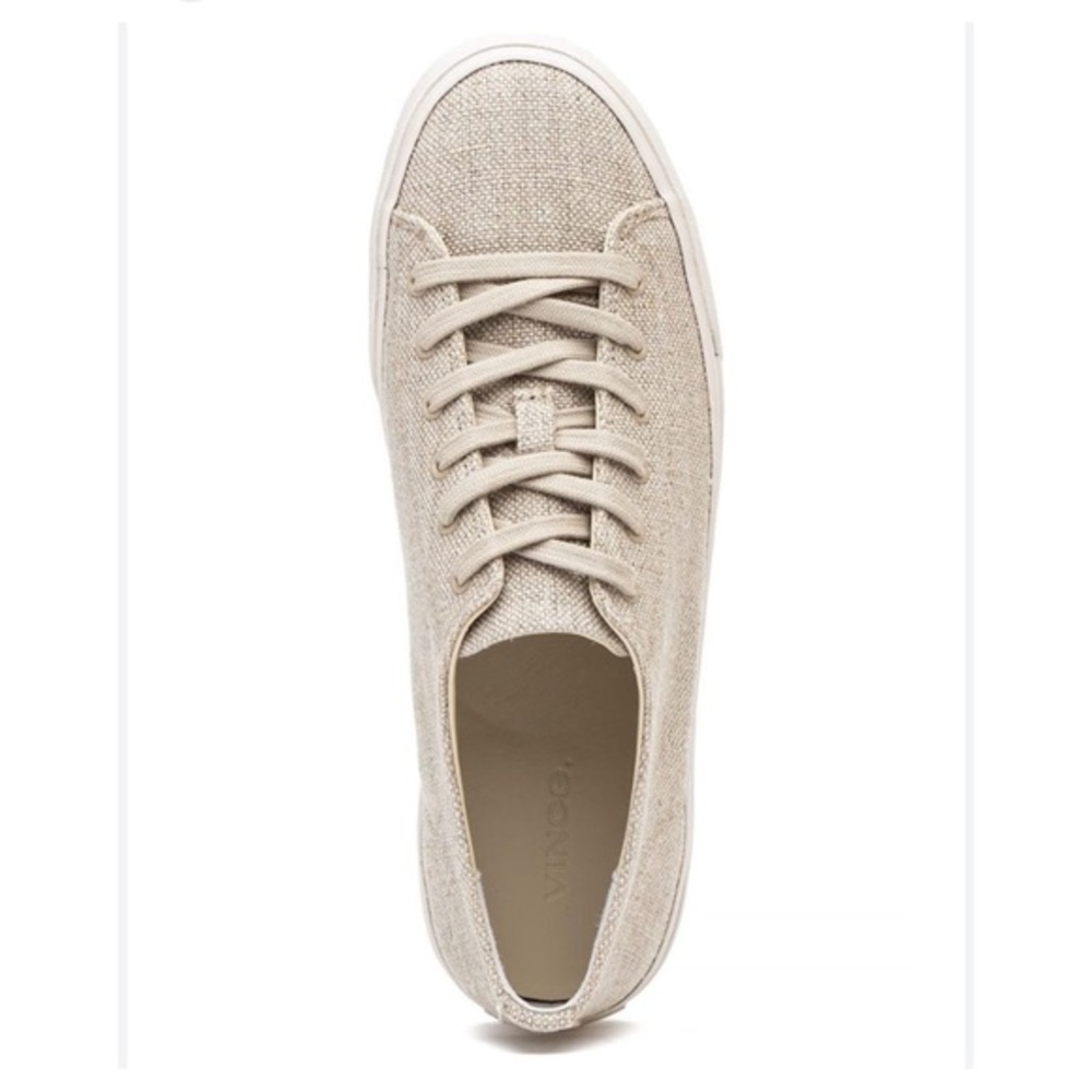 Vince Heaton Linen Canvas Platform Sneaker - Natural - 10